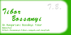 tibor bossanyi business card